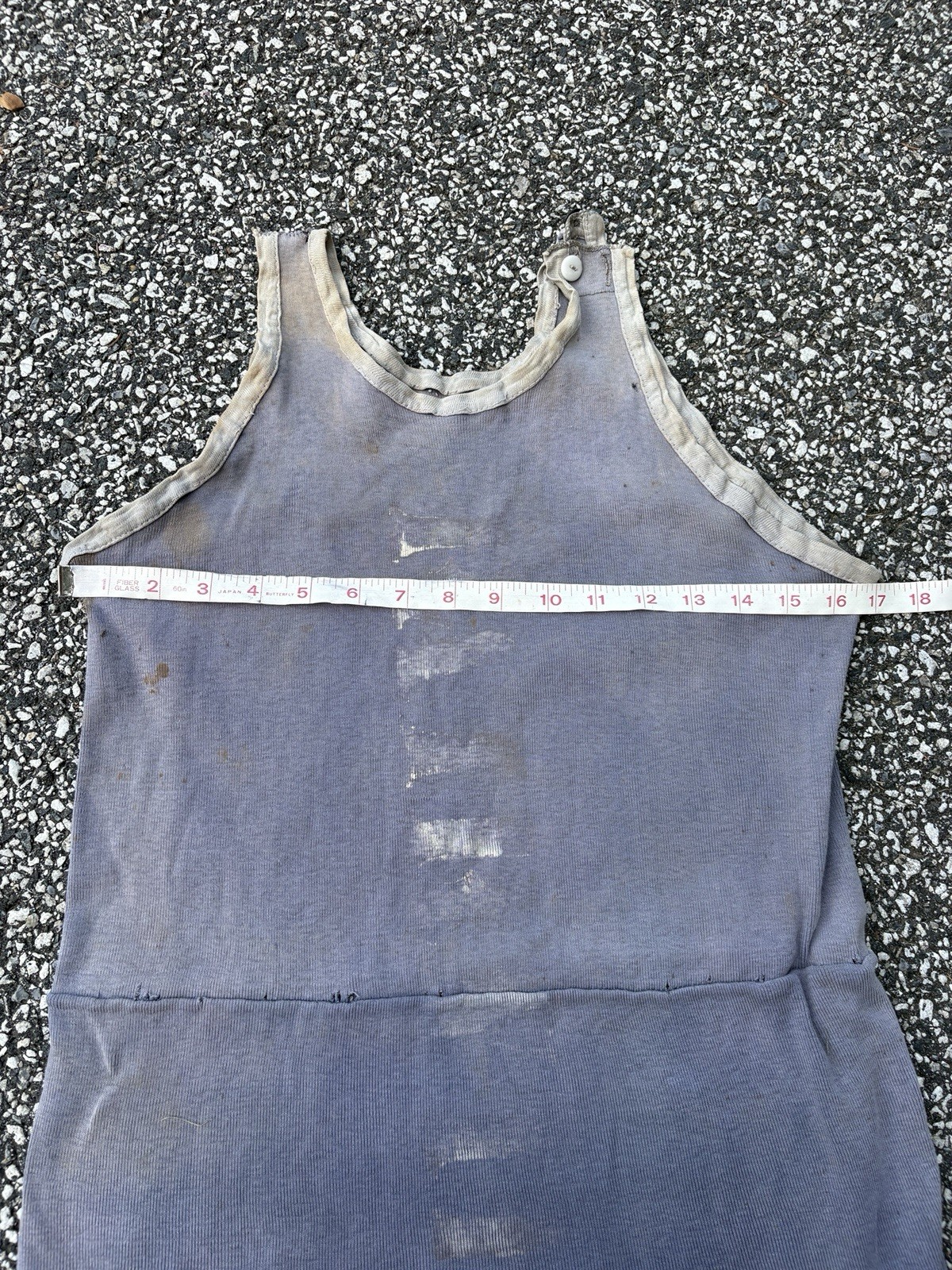 As-is Study Antique Stenciled “rental” Swimsuit 20s 30s Cotton Blend?