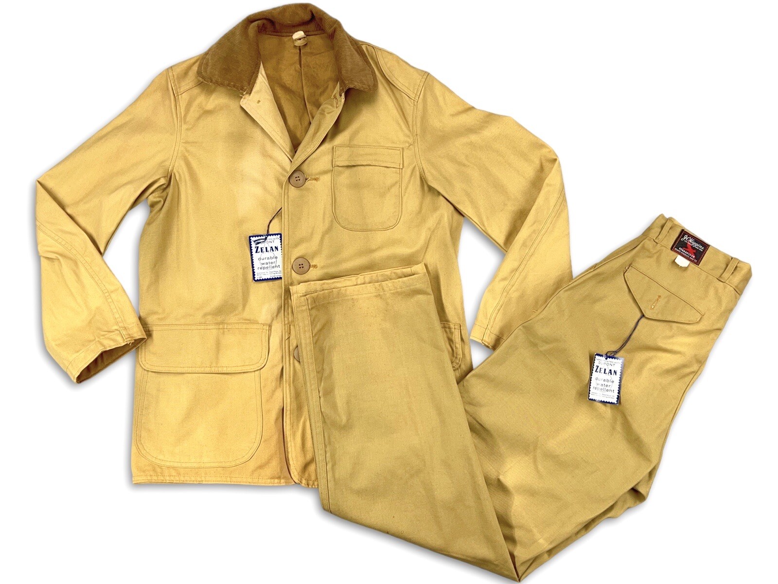 1950s JC HIGGENS CANVAS ZELAN BIRD HUNTING JACKET AND PANTS NWT 26