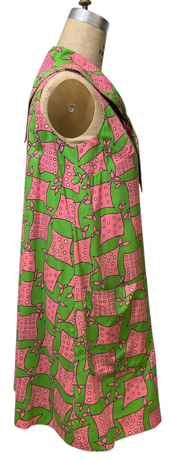 Late 60s/Early 70s Vintage Women’s Scarf Print Miss Bergdorf Trapeze Dress Sz S