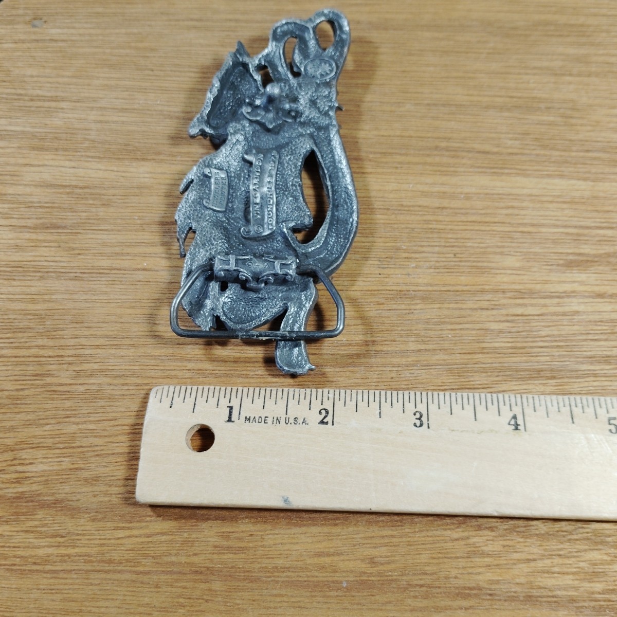 Vintage Vinegarron Belt Buckle DRAGON SERPENT MEDIEVAL Pewter Gargoyle