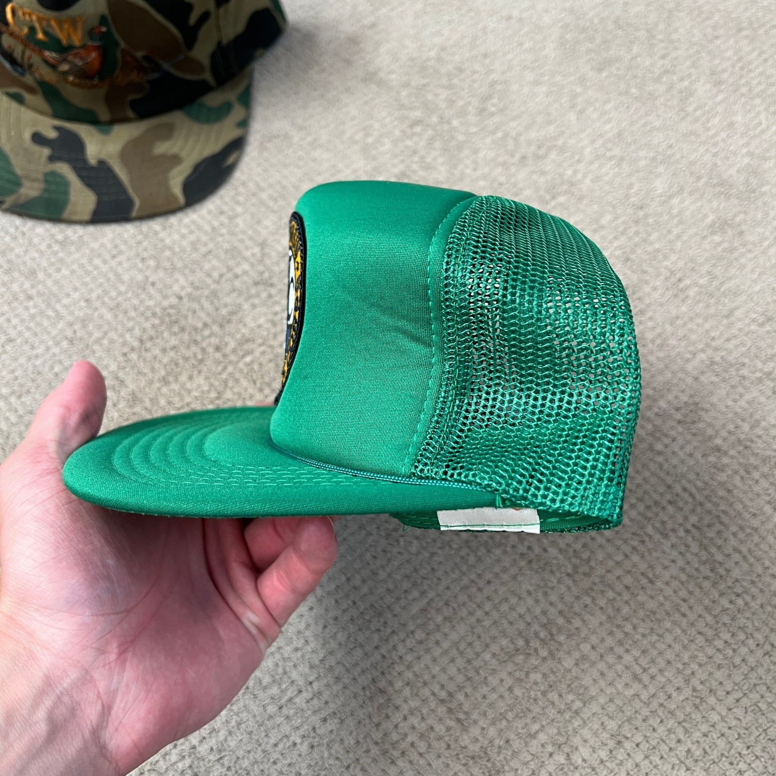Vintage 1990s Wisconsin Conservation Corps Green Trucker Hat Snapback OSFA