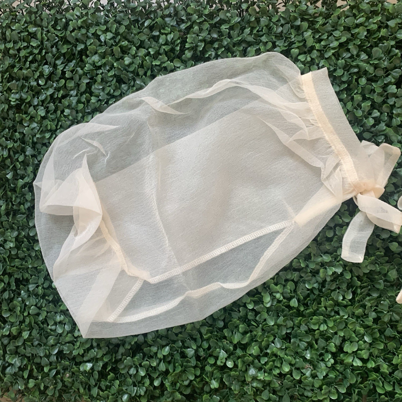 Vintage Sheer Nude Color Synthetic Mutton Puff Sleeve Accessory
