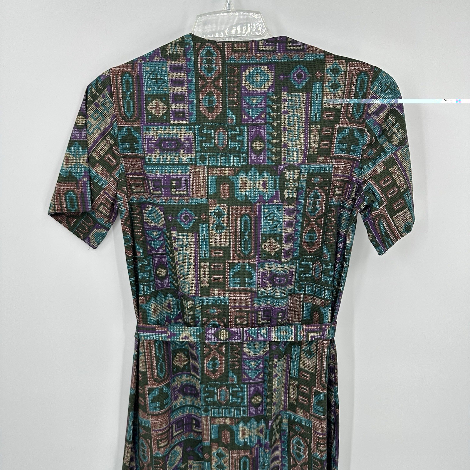 vintage 70s A LINE SHORT SLEEVE DRESS librarian chic shirtdress art student