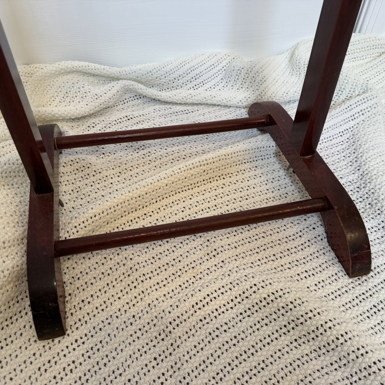 Vintage SPQR Made in Italy Wood Valet Butler Stand Cufflink Tray w/ Casters Rare