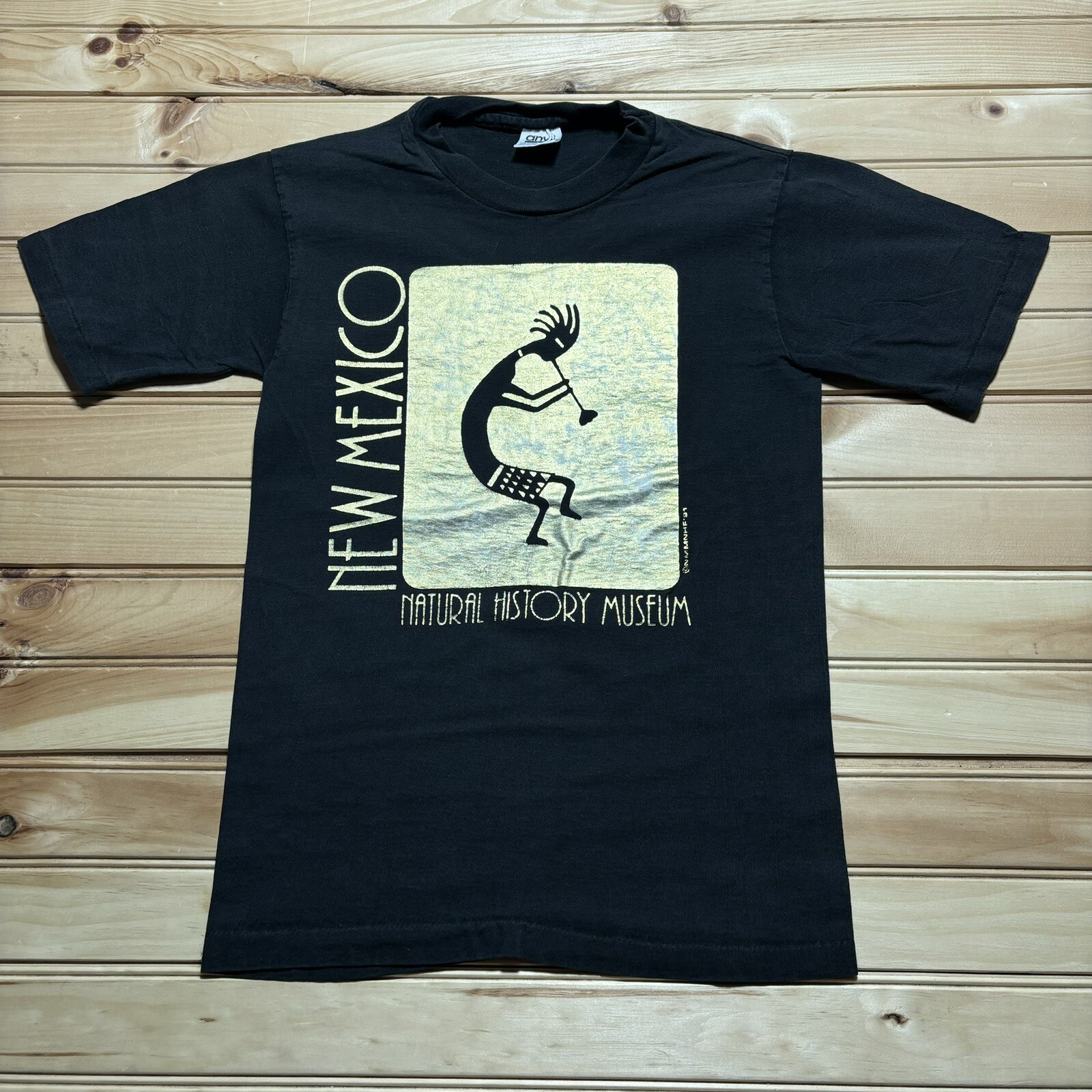 Vintage 90s New Mexico Natural History Museum Kokopelli Art Shirt Size Small