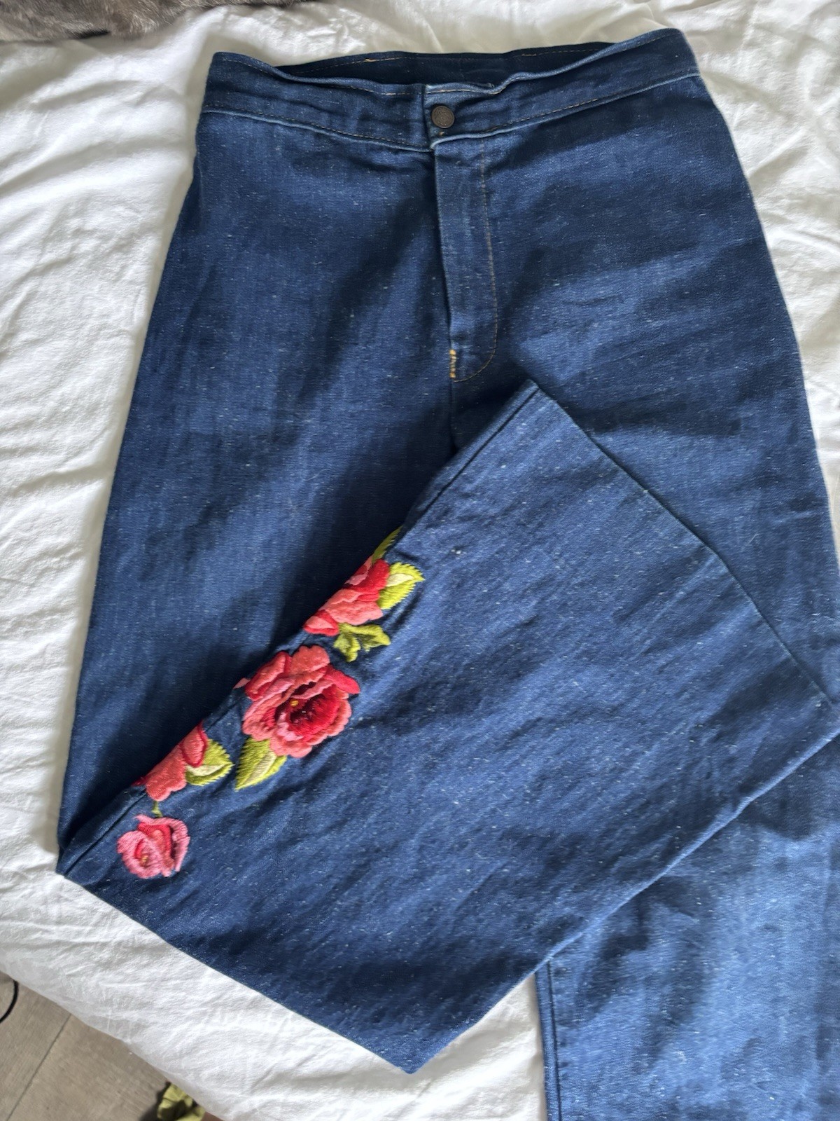 Antonio Guiseppe Made in the USA Women’s Vintage Floral 70s Bell Bottom Jeans