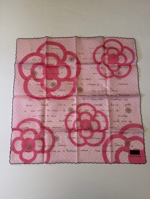 NWT CLATHAS Handkerchief Pink 100% Cotton 19.5×19.5 Made in Japan