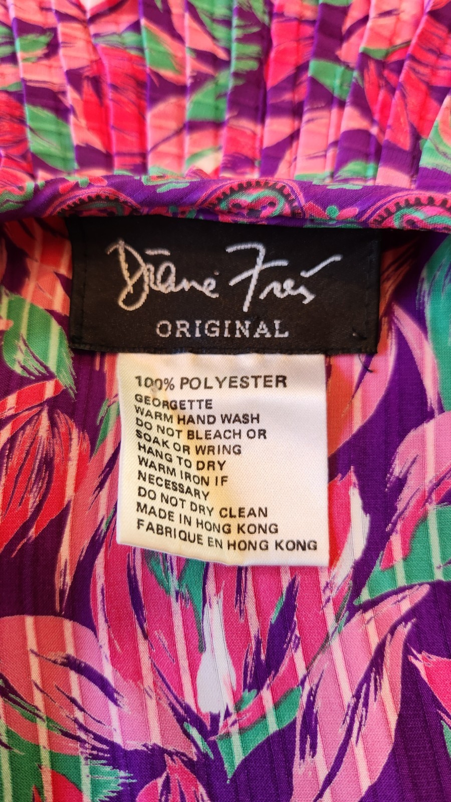 Diane Freis Vintage Georgette Co-Ord Dress Top Matching Skirt Size M /L