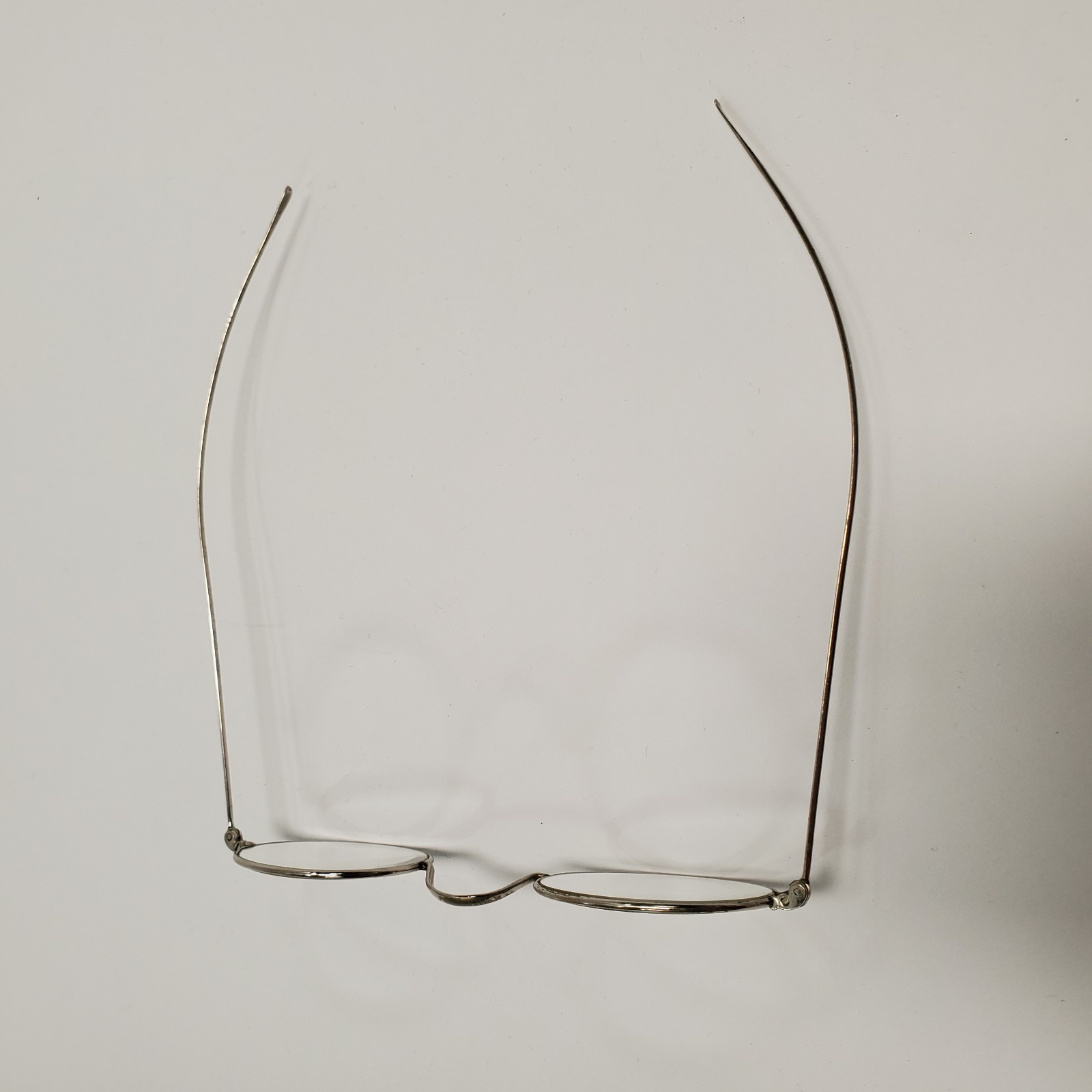 Antique Wire Rim Oval Spectacles Eyeglasses with Original Case