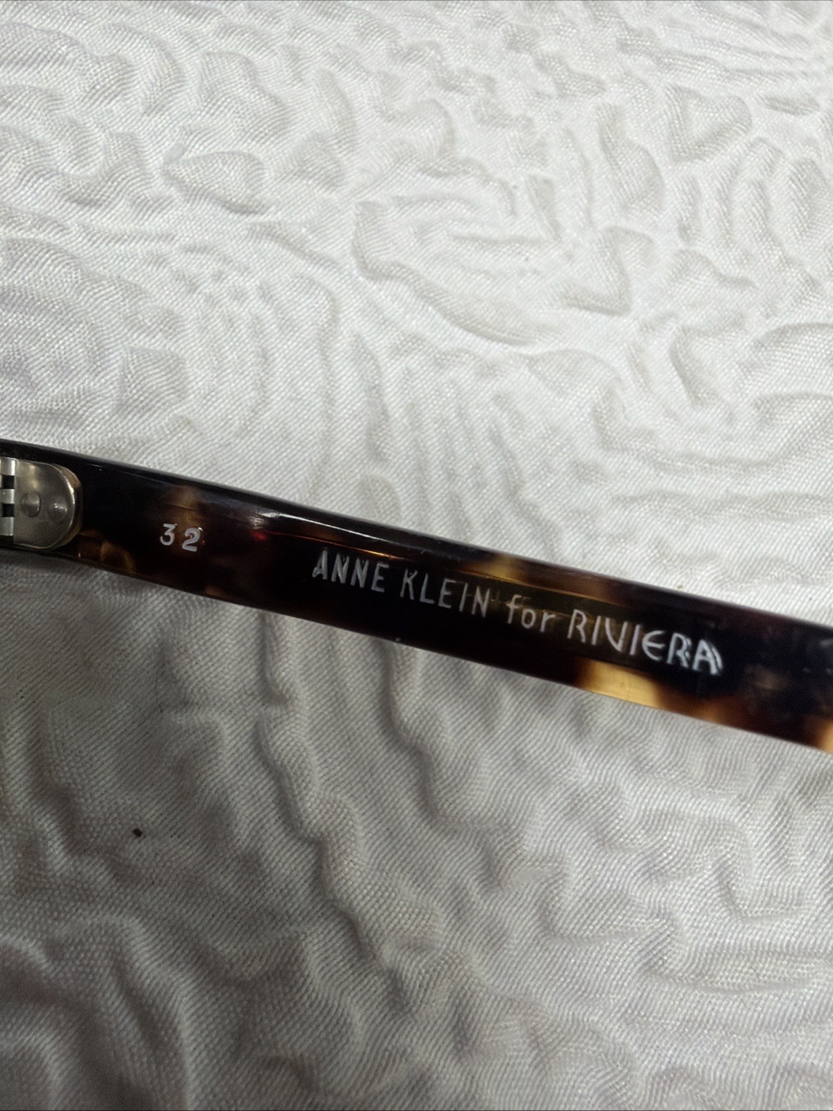 Vintage ANNE KLEIN RIVIERA Oversized Brown Clear Sunglasses Frames Made In Italy