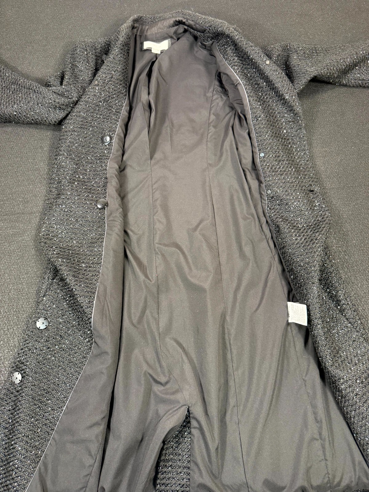 Vintage Cerruti 1881 Femme Overcoat Womens S 55 Gray Textured Double Breasted