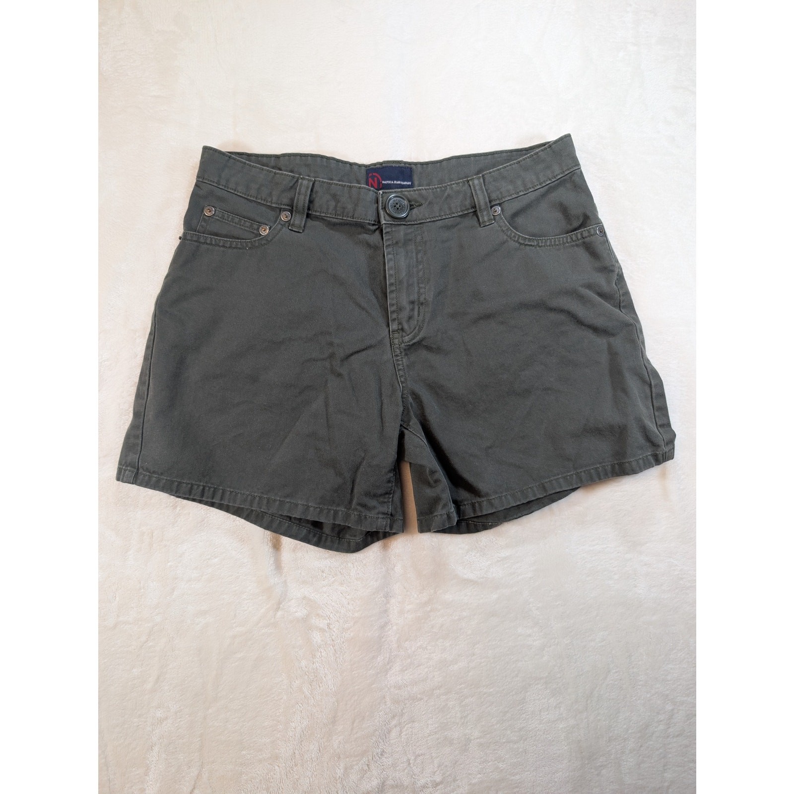 Nautica Jeans Co Womens Shorts Size 6 Olive Green Cotton Vintage Utility Y2K