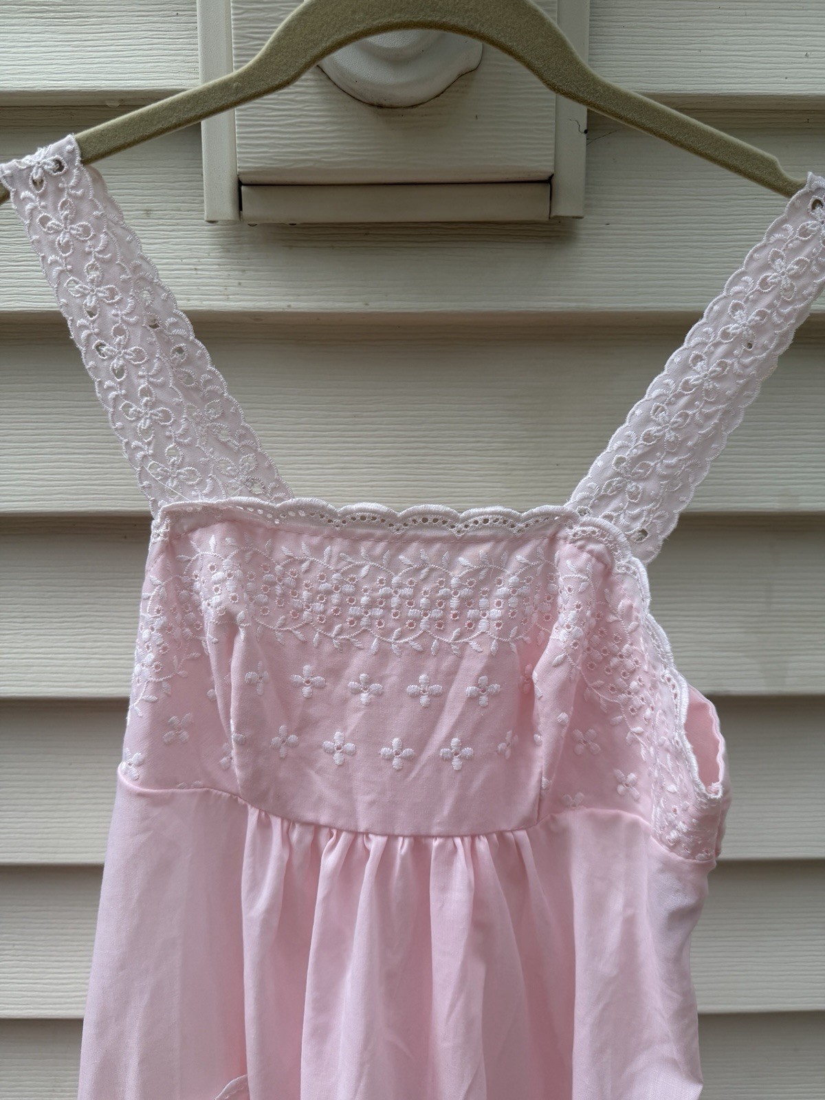 Mr Mac Jr vintage nightgown robe set peignor Poly/Cotton Eyelet Pink Ruffle S