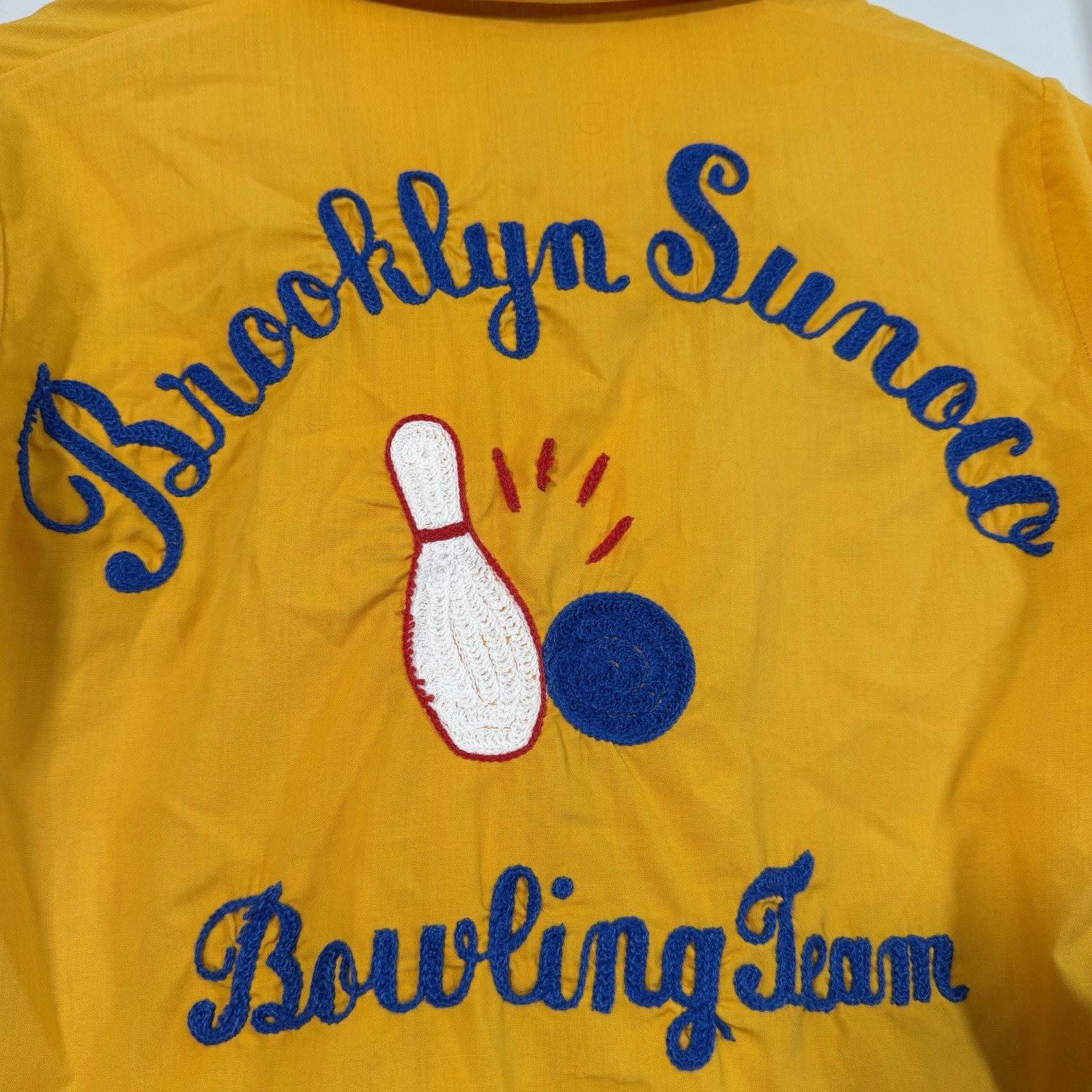Vtg Brooklyn Sunoco Womens Bowling Shirt Sz Medium 60s 70s Chain Stitch 200 Club