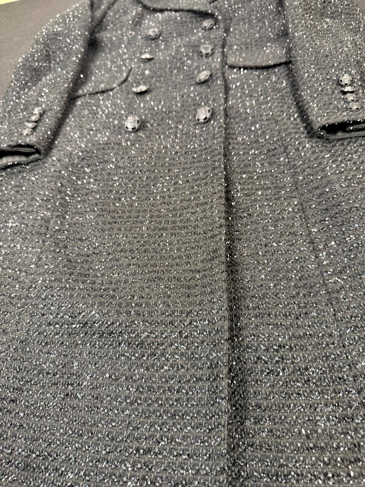 Vintage Cerruti 1881 Femme Overcoat Womens S 55 Gray Textured Double Breasted