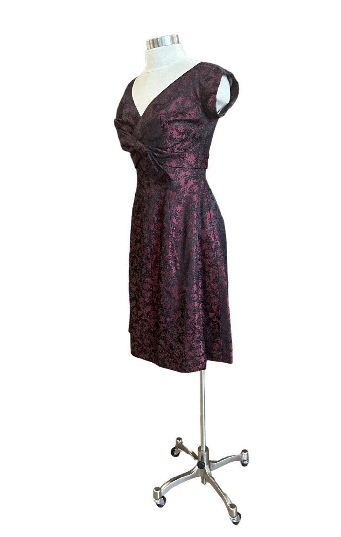 Vintage 1950’s red Taffeta dress,Bow Accent, Special Occasion Party Dress
