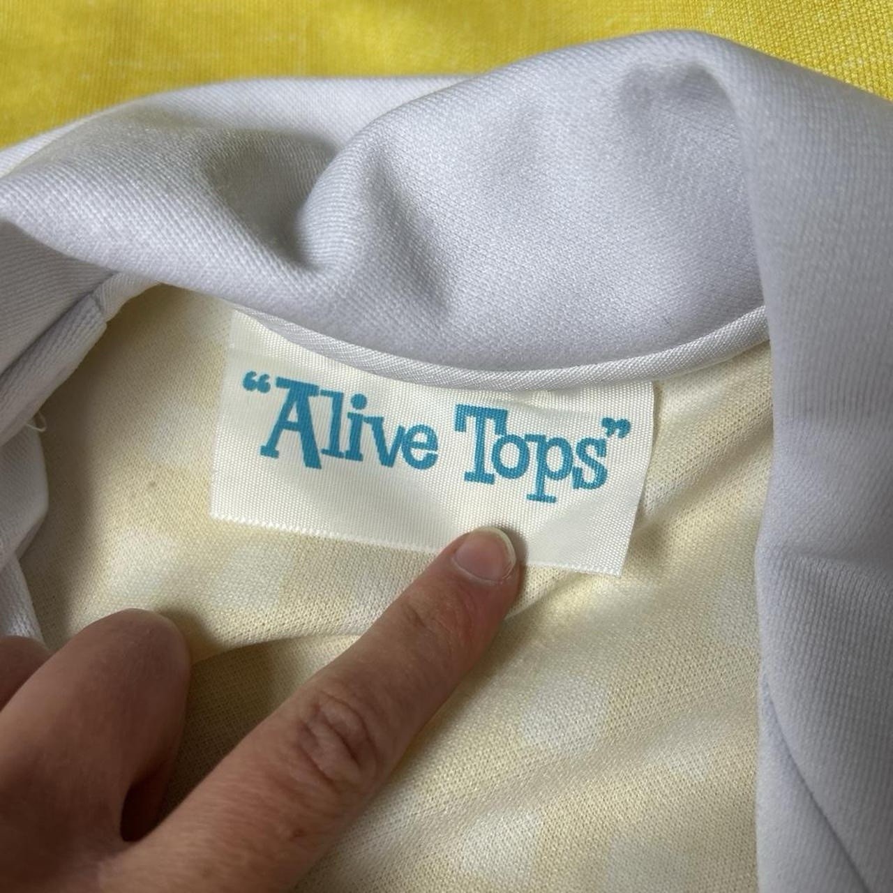 Vintage 1970s Waitress Yellow Uniform Top by Alive Tops Retro