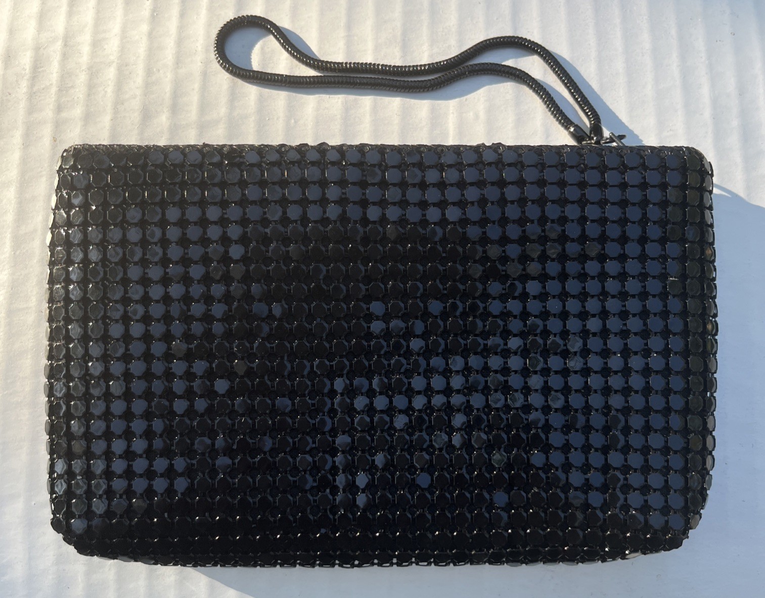Vintage Another Y&S Original Black Metal Mesh Evening Bag Clutch 1970’s