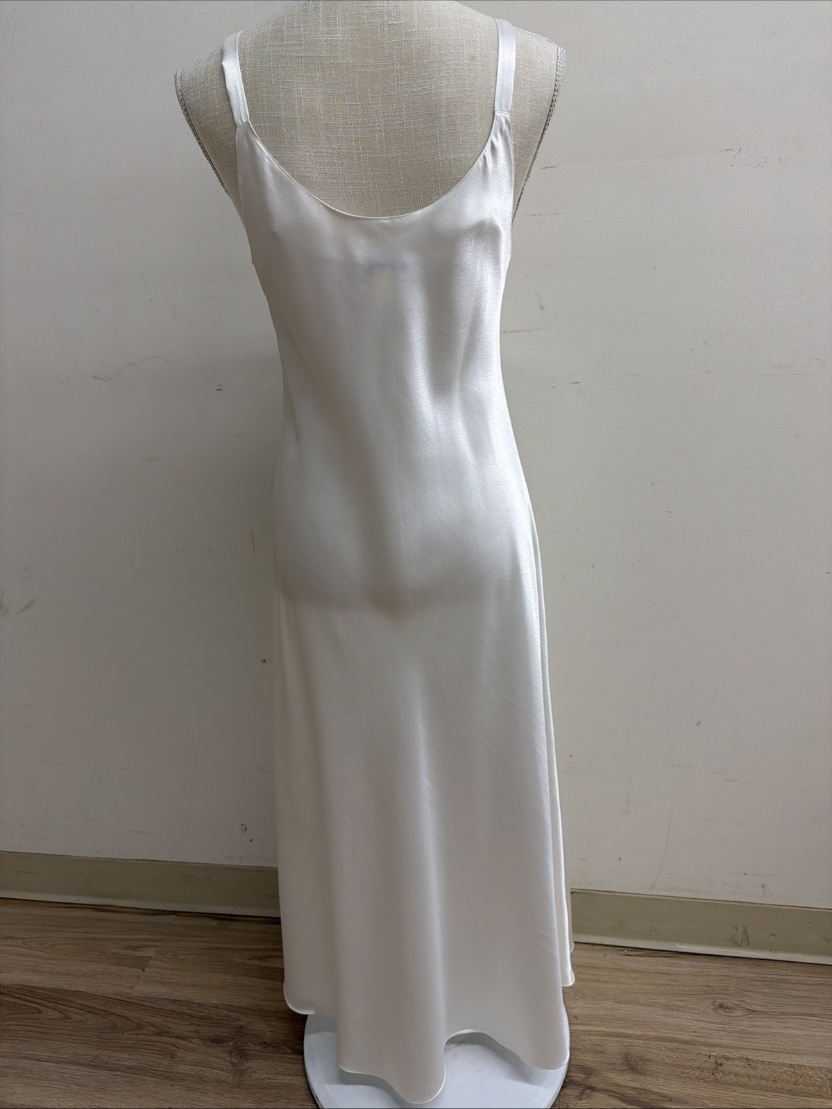 Christian Dior Vtg Maxi Nightgown Satin Slip Dress Small & Robe Small Ivory