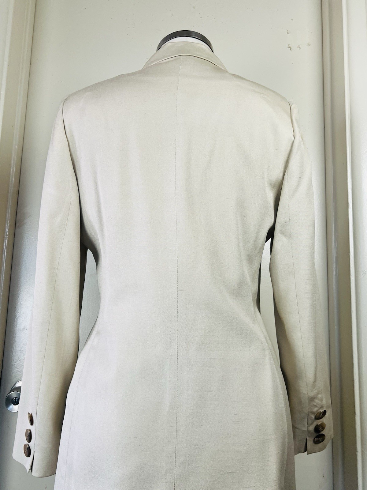 80’s Christian Dior Skirt Suit Women’s Sz:10 Cream/off White Prime Double Breast