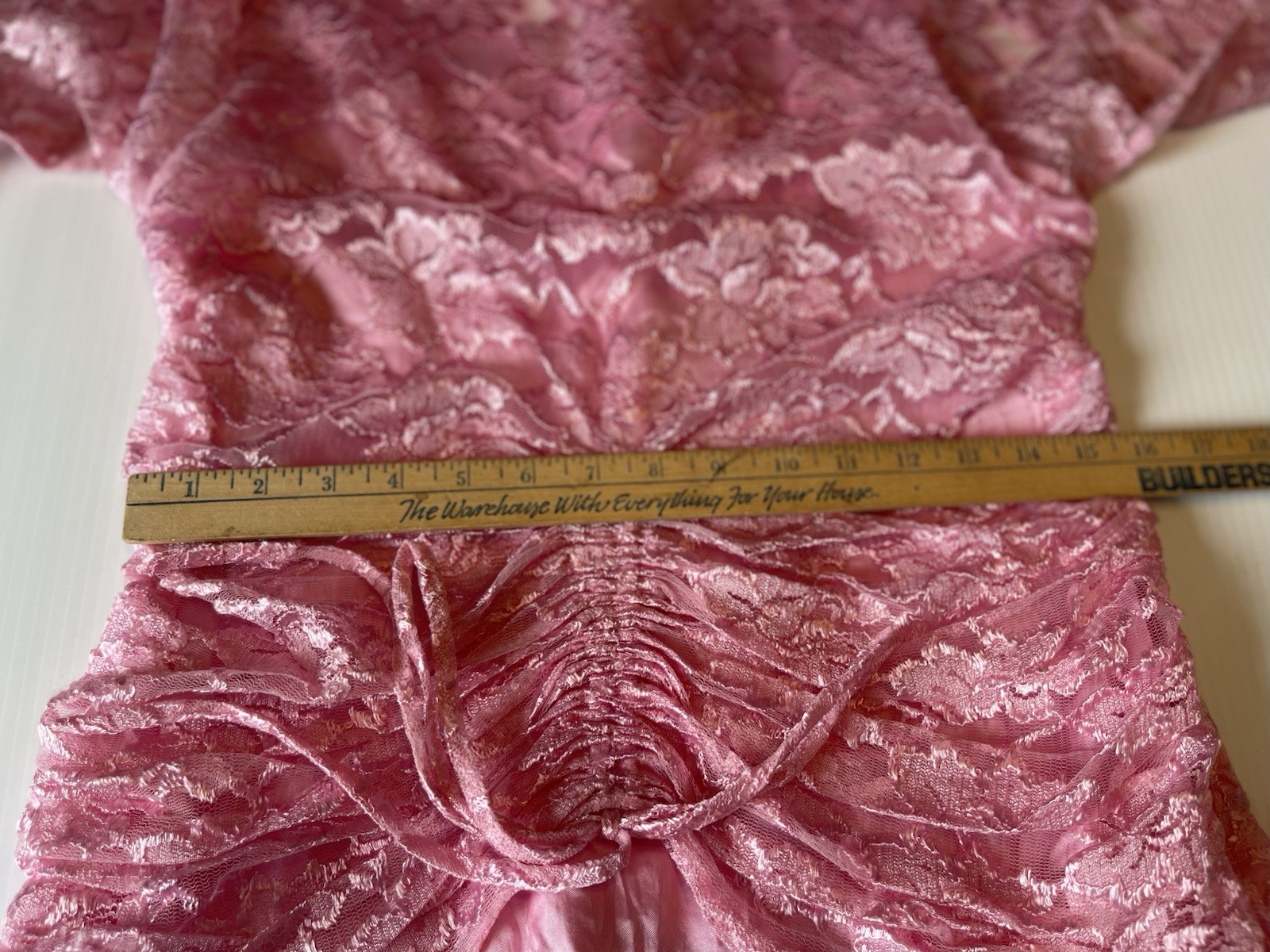 Vintage Pink Lace 1980s Special Occasion Prom Handmade