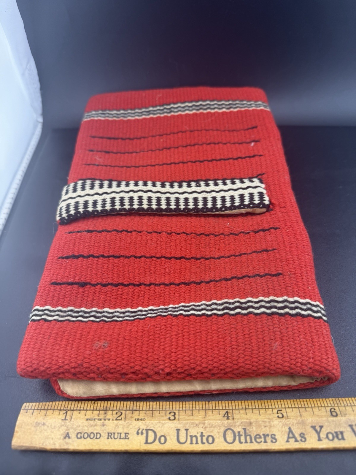 Chimayo Hand Woven Wool Clutch Purse Hand Tailored Santa Fe New Mexico