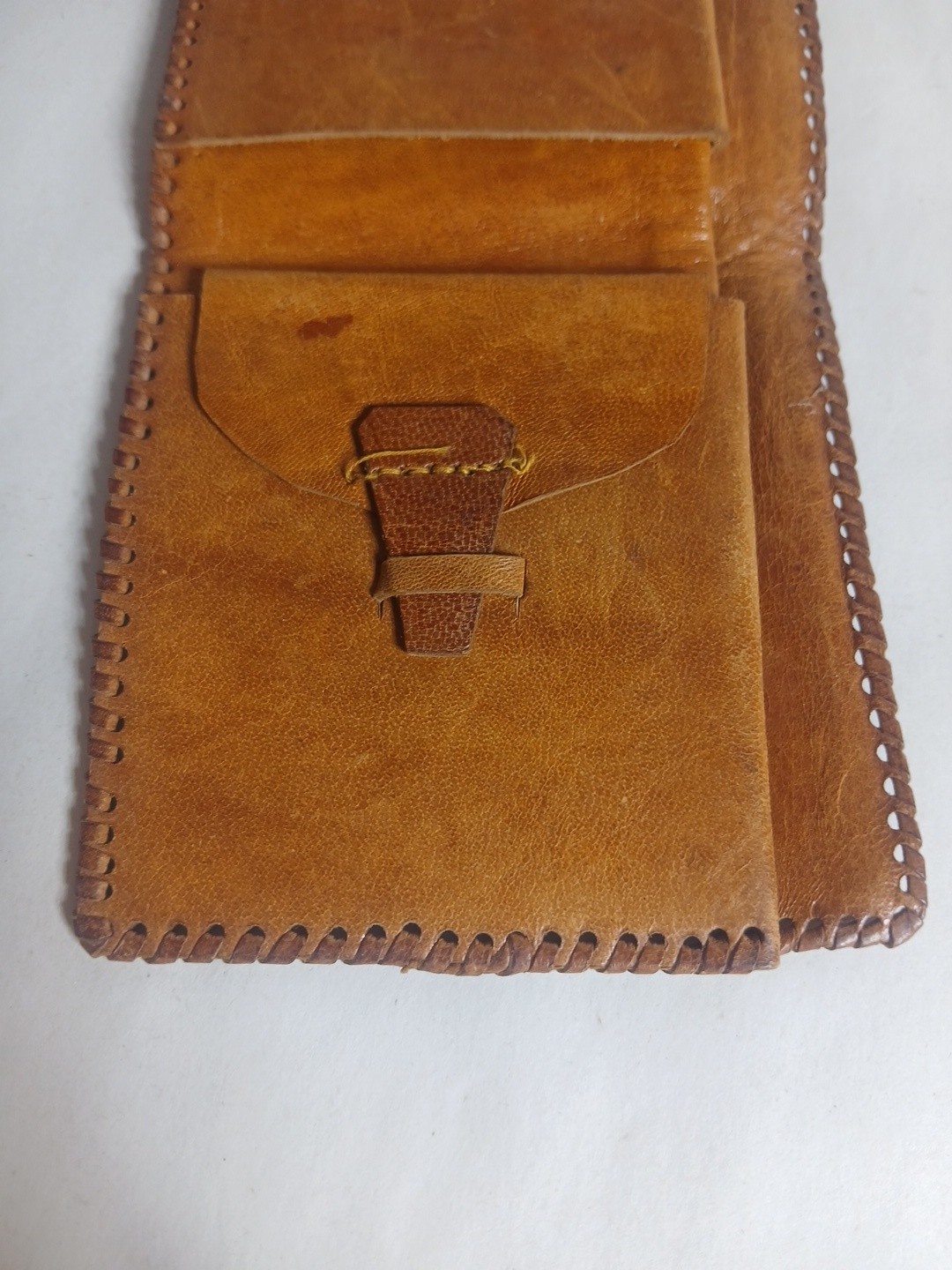 VTG Leather Wallet Embossed Women Hand Stitched India