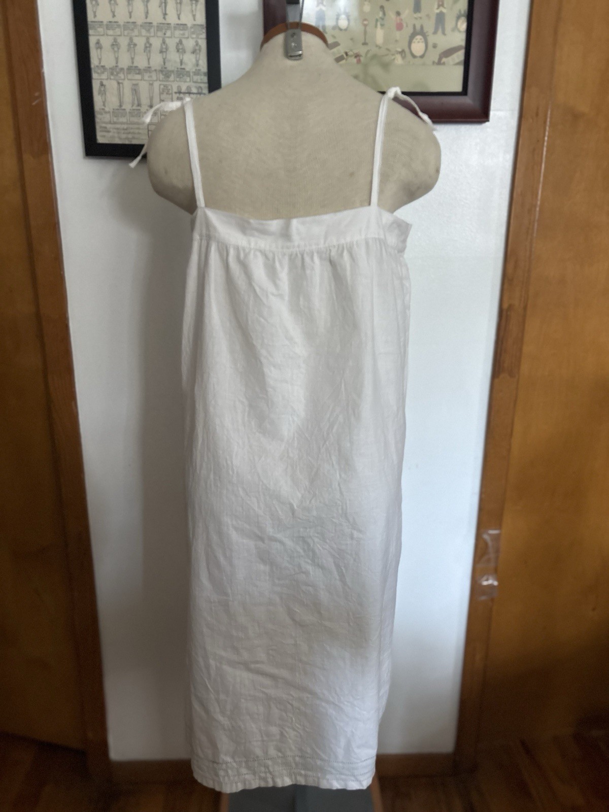 VINTAGE: 100% COTTON Adjustable Tie Nautical “Sailboat” Dress *SZ.M (IVORY)