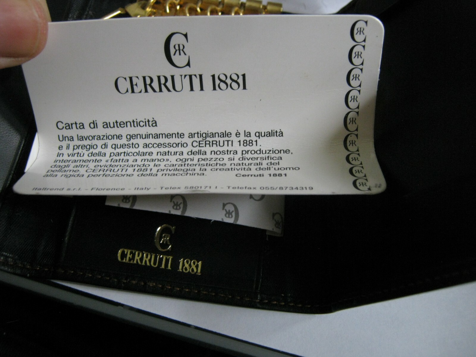 New in Box w/ Papers CERRUTI 1881 6 Key & Card Wallet, Leather Florence Italy