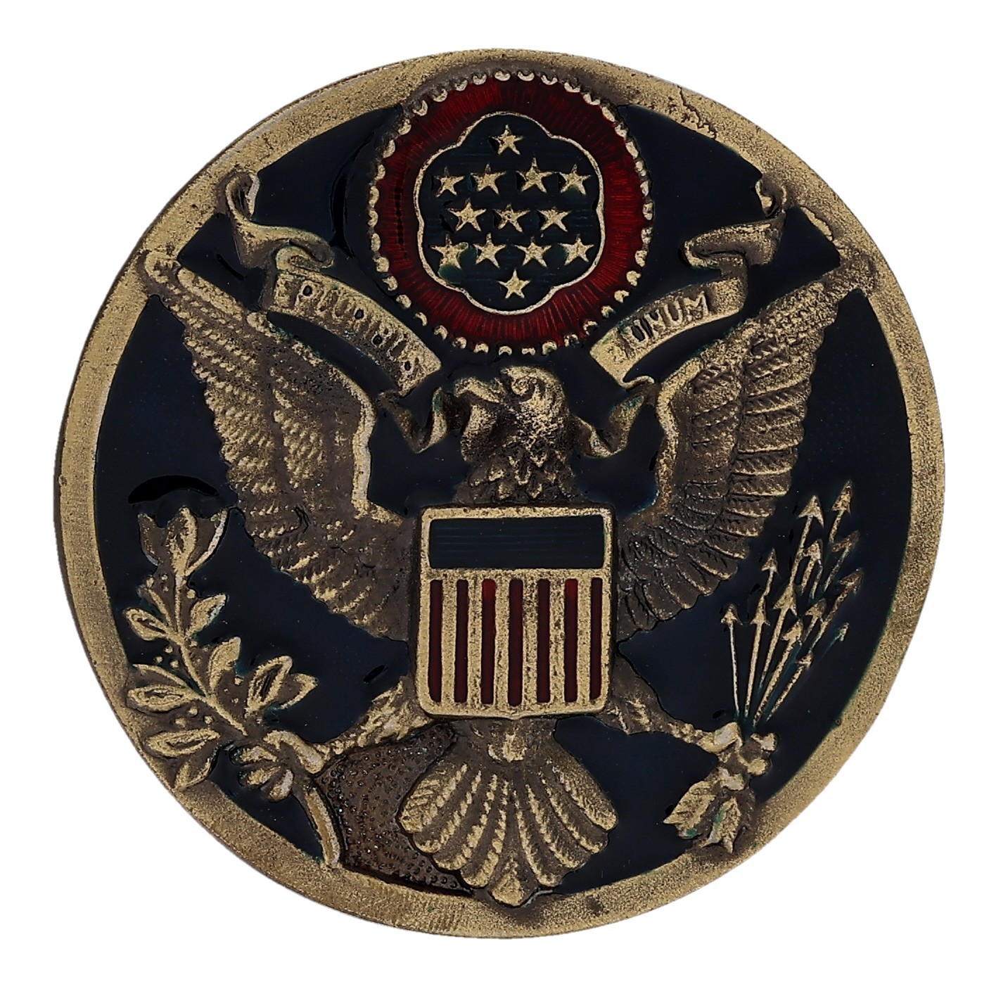 United States America Great Seal Eagle Patriotic 4th July Vet Vtg Belt Buckle