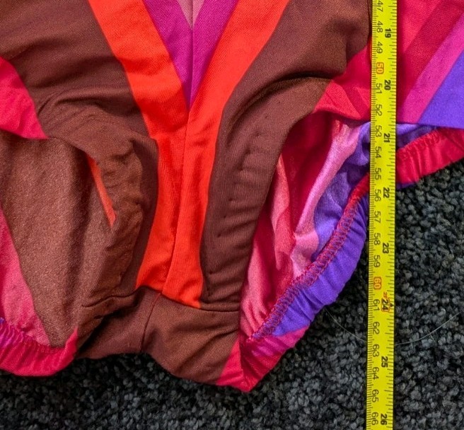 Vtg 80s Cole of Calif Swimsuit One Piece Chevron Stripe Peek-a-boo Button Front