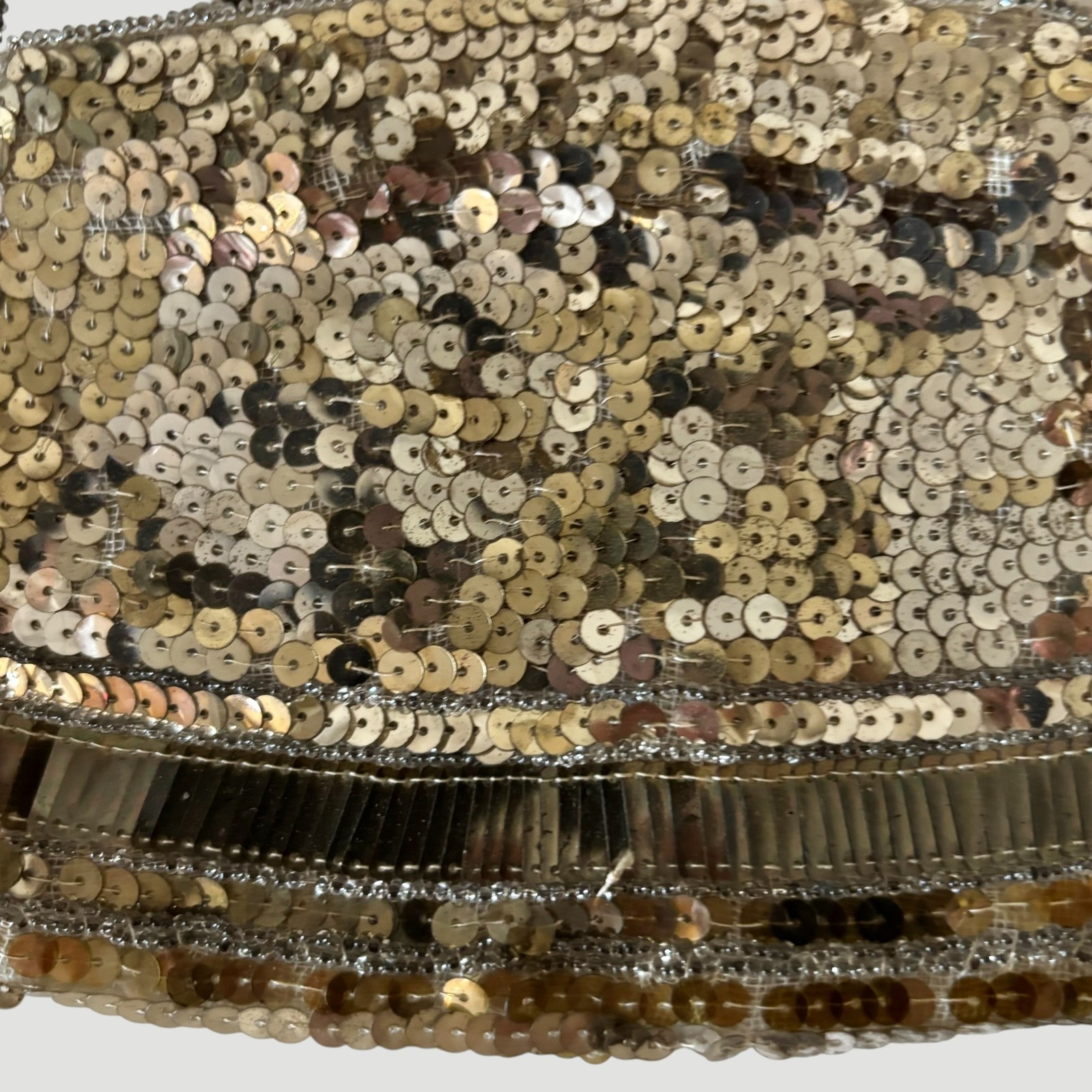 Vintage Art Deco Gold Sequin Evening Bag Made in Czechoslovakia