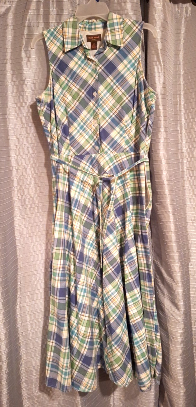 Vintage Womens Duck Head Classic Plaid Sundress in sz 14