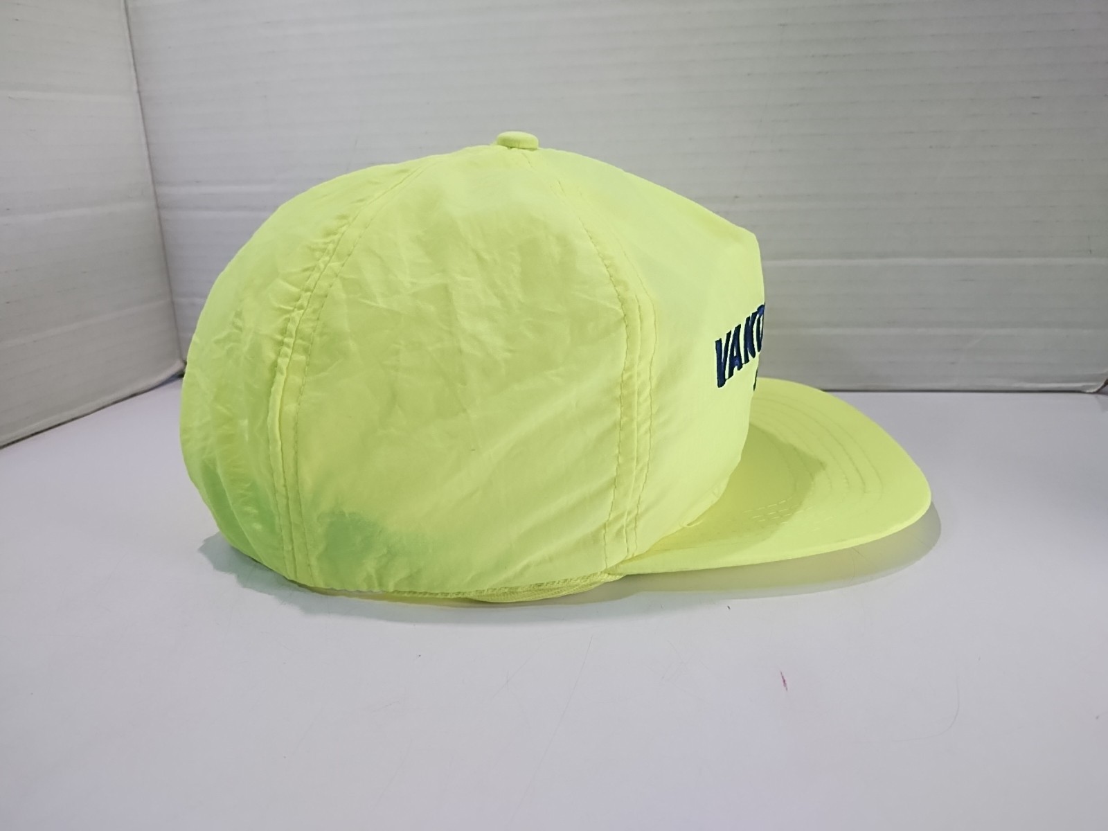Vintage Vantage Cup Golf Snapback Hat Neon Yellow Cap Adjustable Retro 80s RJR