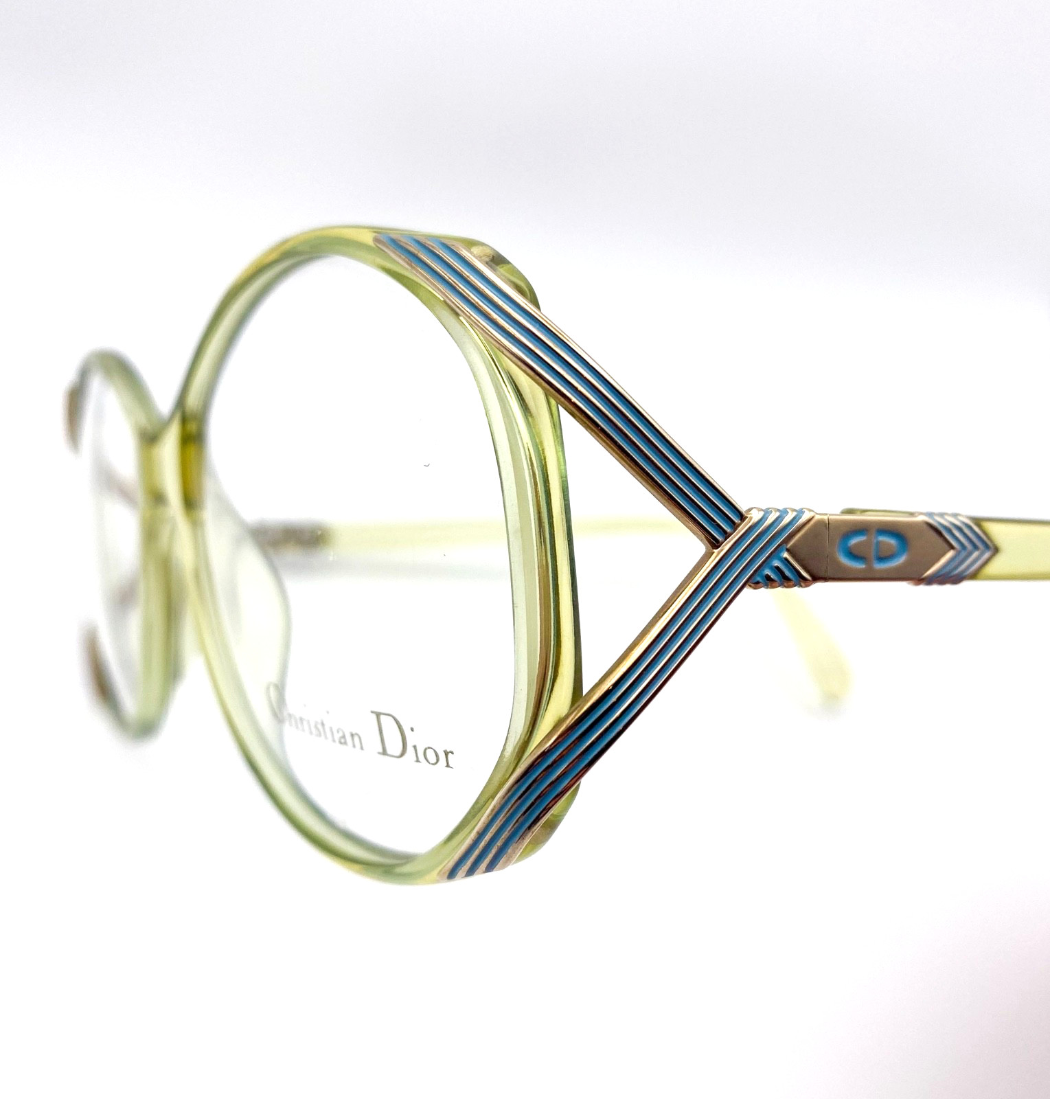 Women’s Christian Dior Vintage 1980s Green Oversized Optyl Eyeglasses NOS Frames
