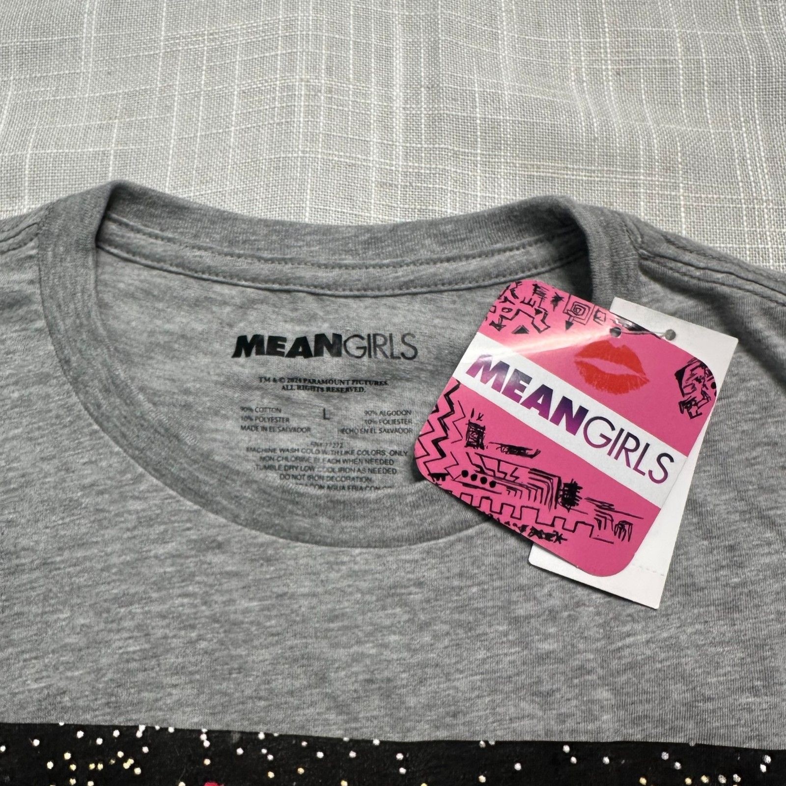 Mean Girls Christmas Is So Fetch Shirt L Large Gray Cotton Blend NEW NWT