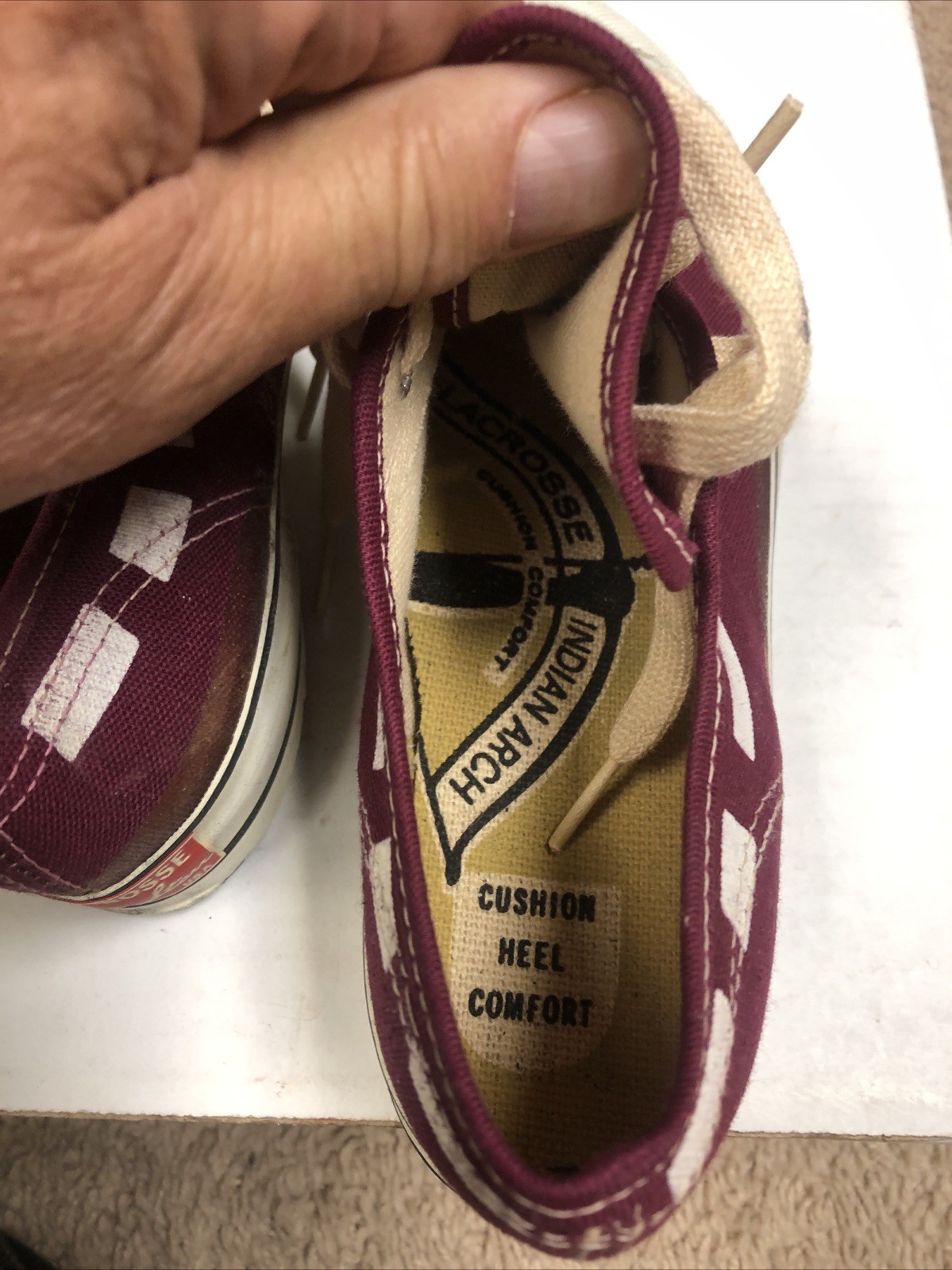 Vintage Lacrosse Bart Starr Quarterback Cut Low Top Canvas Sneaker 3 1/2 USA