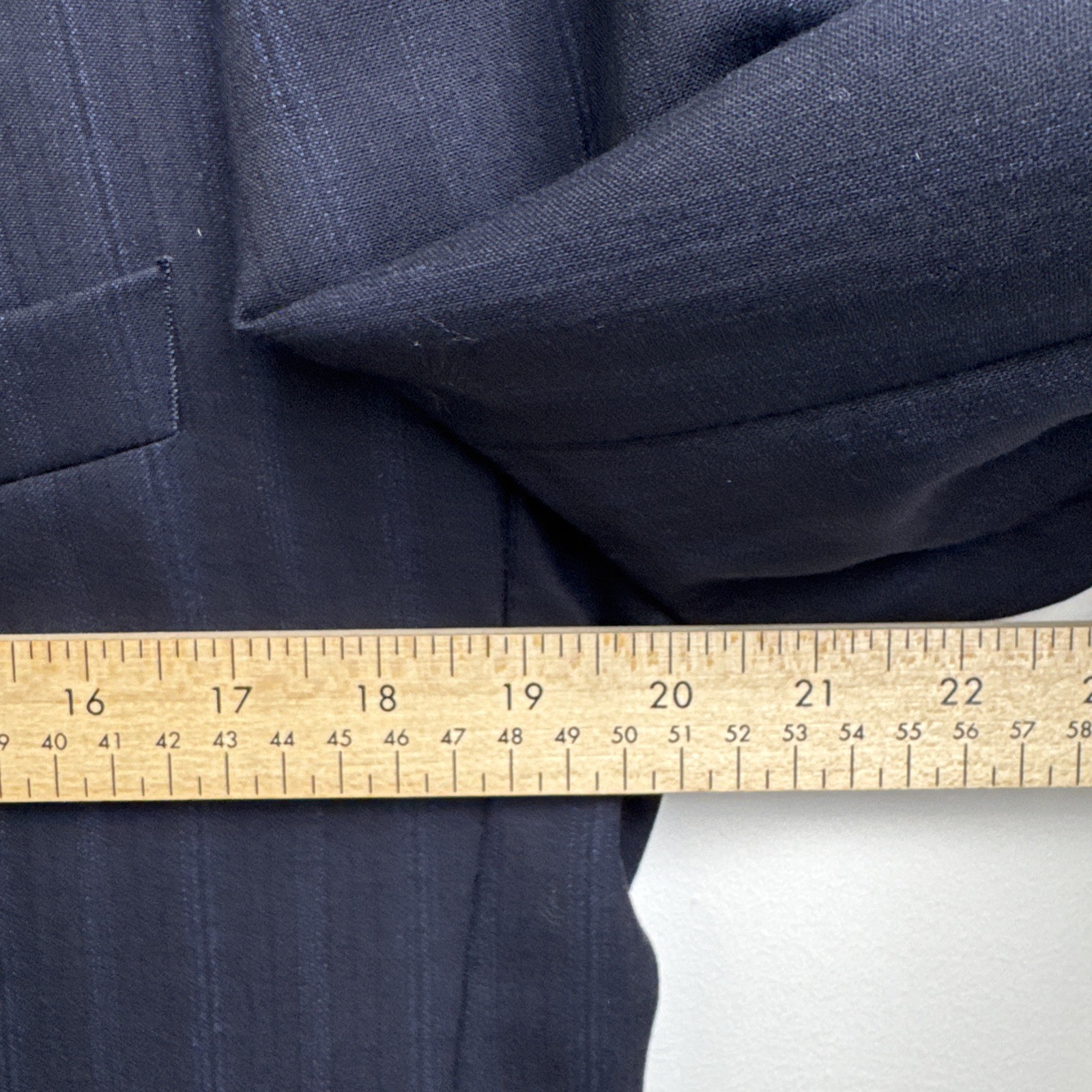 VTG Yves Saint Laurent YSL 2-Piece Suit 40R Navy Pinstripe Wool 80s Lapel Mens