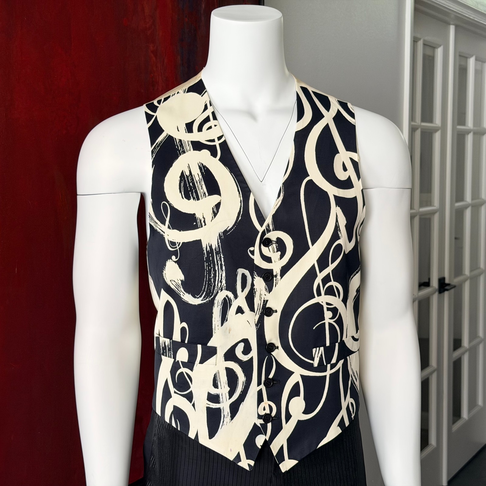 MOSCHINO CHEAP and CHIC cotton vest Treble Clef size 54