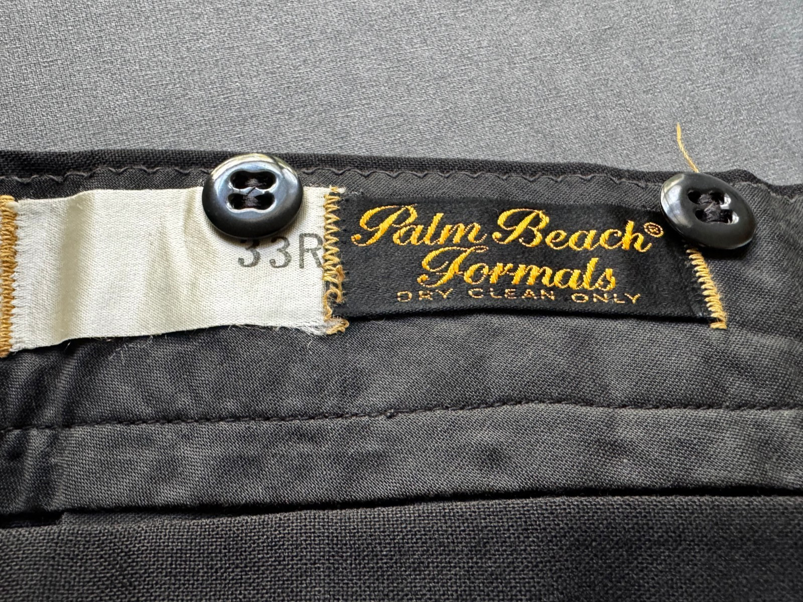 Vintage Palm Beach Formals Union Made Black Tuxedo 39R Jacket 33×30 Pants USA