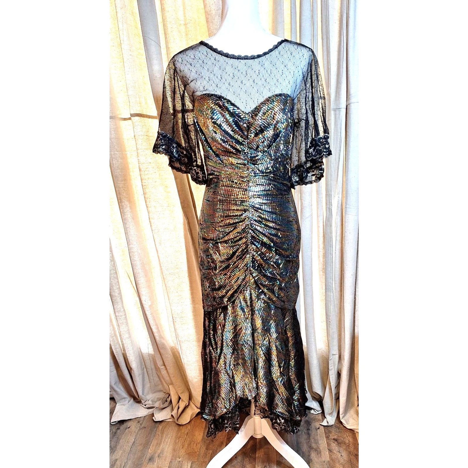 VTG New leaf By Samir Multicolor Party Dress Size 9/10