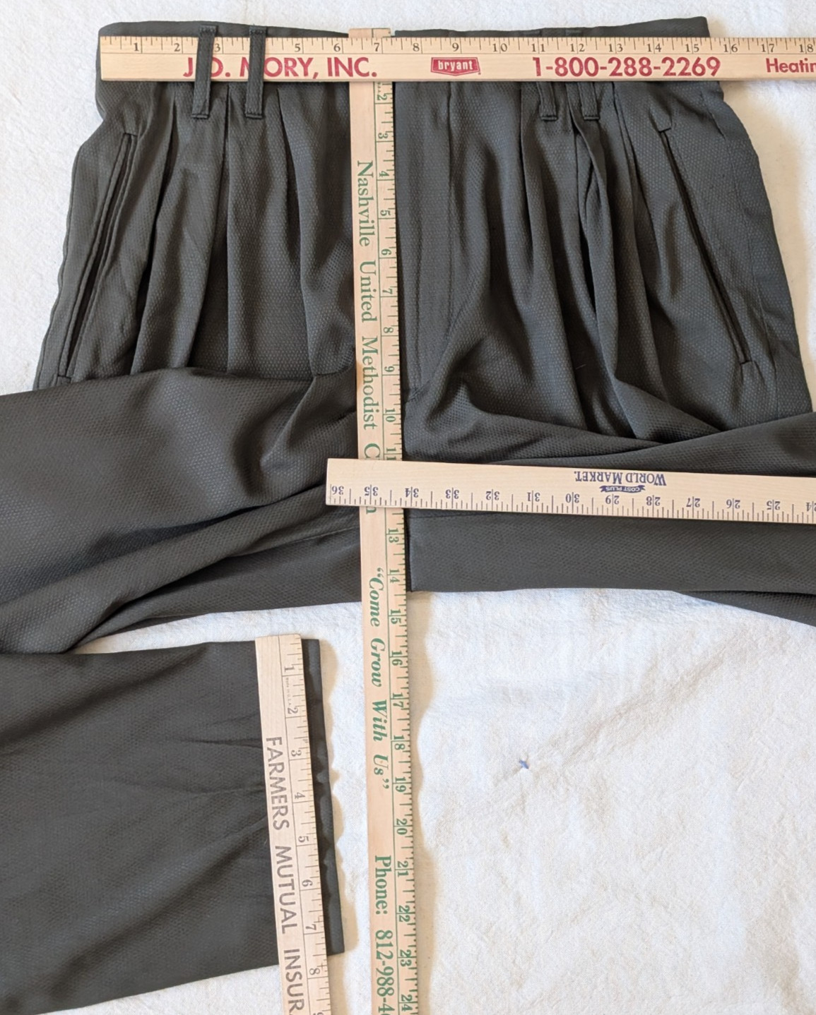 Vintage 80s Rayon Blend Green Pleated Trouser Cotler USA Made Preppy Classic