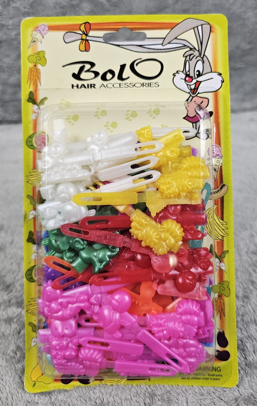 Bolo Vintage Hair Barrettes -Animals, Bears 90s New In Package