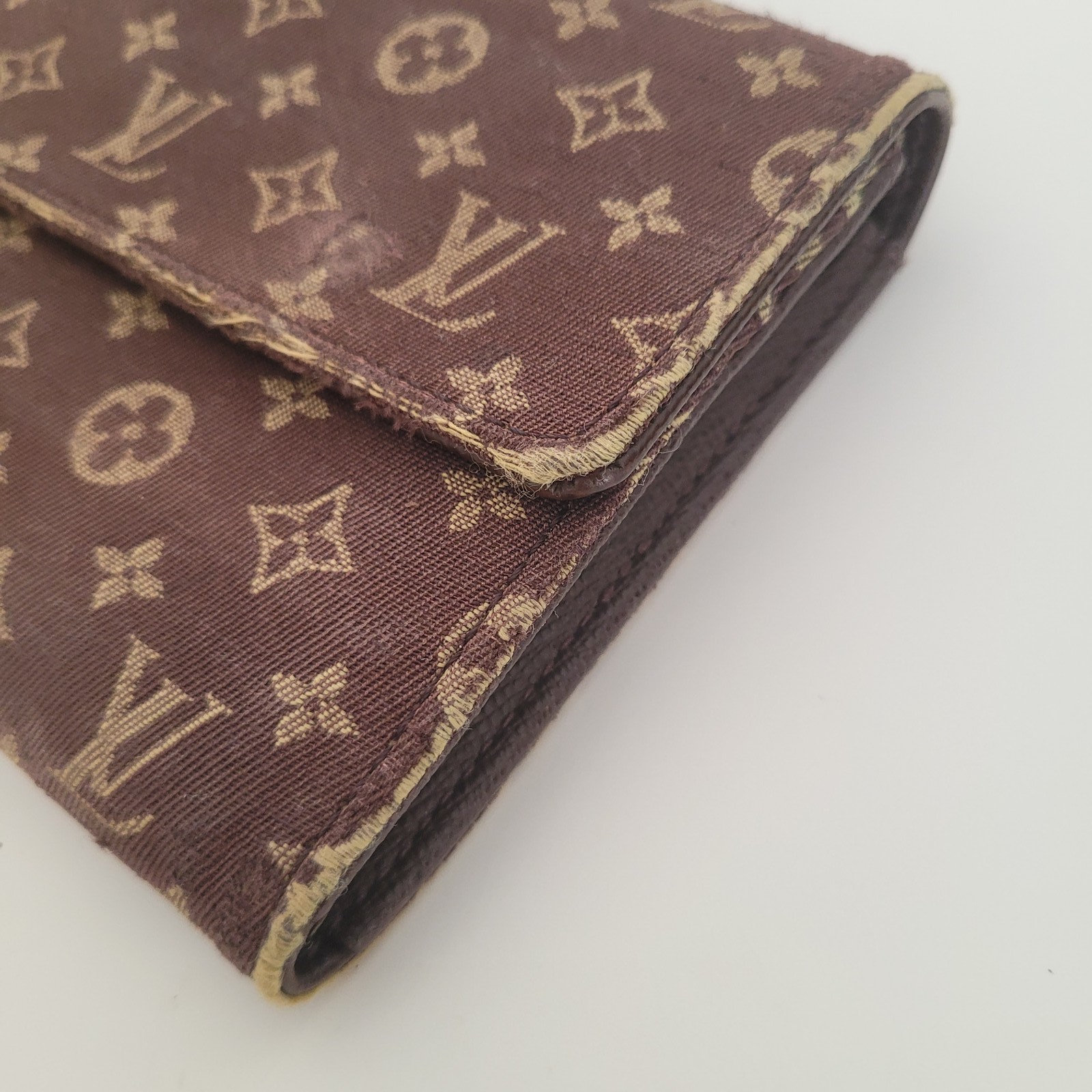 Vintage Louis Vuitton Monogram Denim Canvas Long Wallet Brown “Made in France”