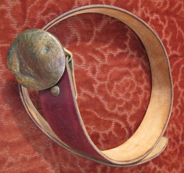 Esperanza Belt Buckle vtg60s Female Torso~Brass~Signed+Leather Works belt FREE H