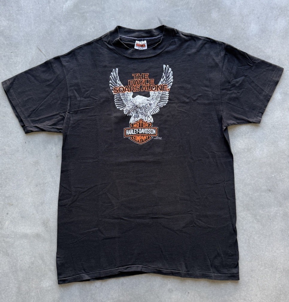 Vintage 80s Harley Davidson Eagle Soars Alone T-Shirt DEADSTOCK Size XL