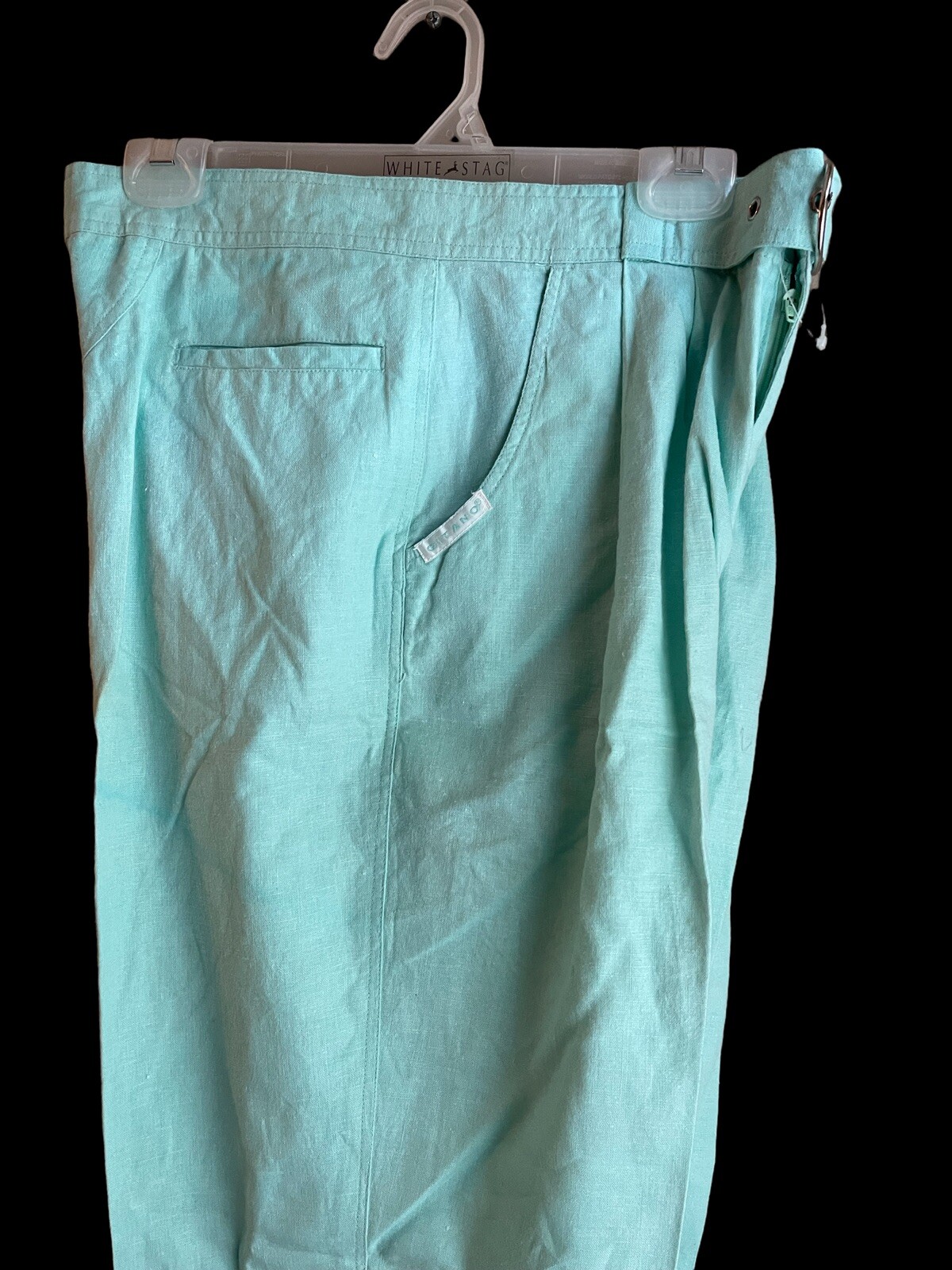 Vintage 80s Gitano Women’s Size 16 32×29 High Waist Mom Belted Pants Mint Green