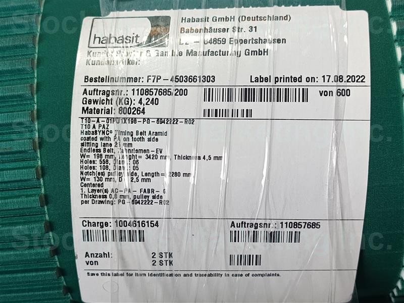 Habasit Upper Tucker Belt 30 Days Warranty Expedited Shipping!!!
