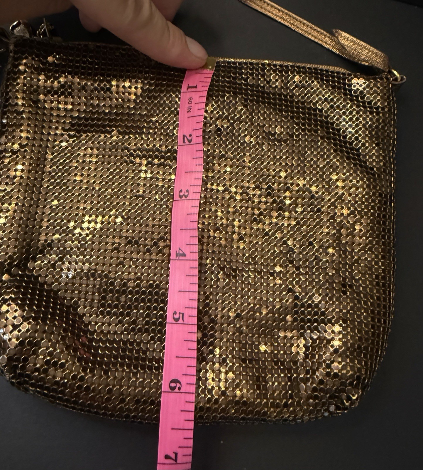 Vintage Purse 70s Mesh Whiting & Davis Copper Purse With Strap