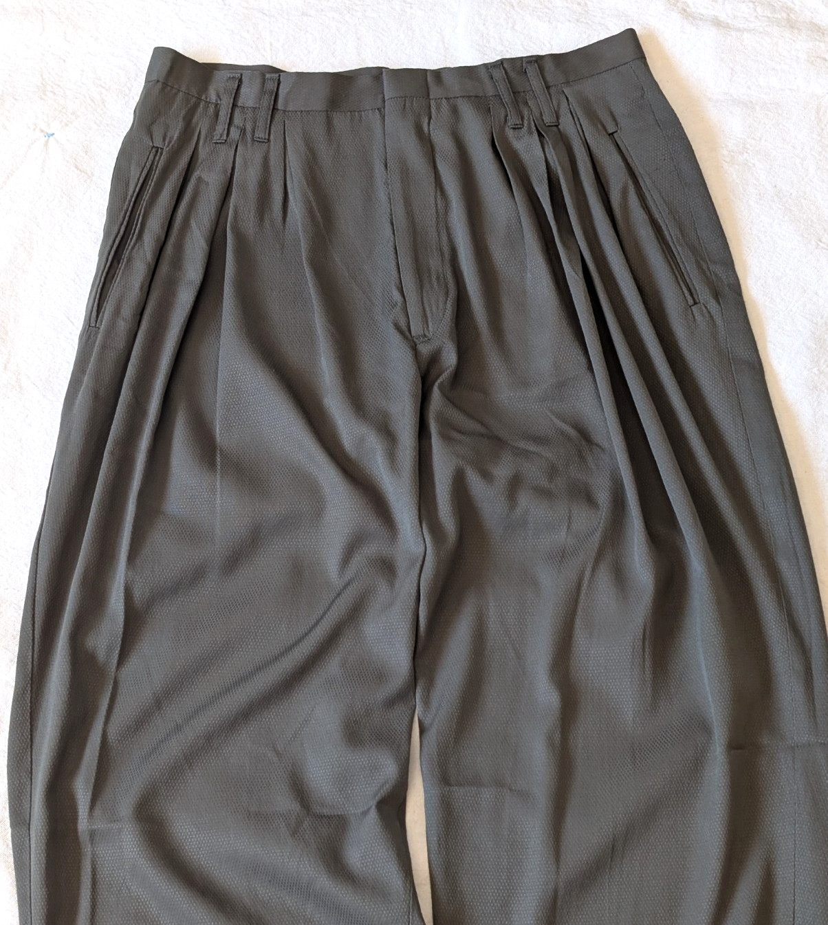 Vintage 80s Rayon Blend Green Pleated Trouser Cotler USA Made Preppy Classic